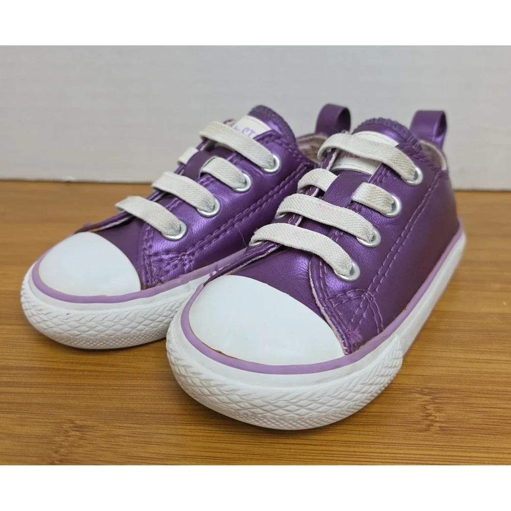 Converse Chuck Taylor All Star Purple Infant Size 5 Hook Loop Sneakers 726104F